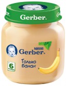 Пюре Gerber только банан с 6 месяцев, 130 г, 1 шт.